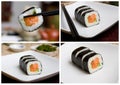 Salmon sushi collection Royalty Free Stock Photo