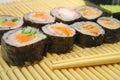 Salmon Sushi Rolls Royalty Free Stock Photo