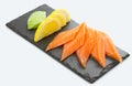 Salmon sushi sashimi isolated