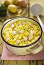 Salmon sweet corn chowder Royalty Free Stock Photo