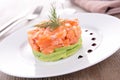 Salmon tartar and avocado