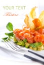 Salmon Tartar over White