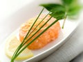 Salmon tartare with lemon