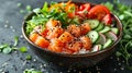 Salmon and tuna poke bowl