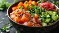 Salmon and tuna poke bowl