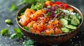 Salmon and tuna poke bowl