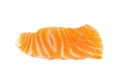 salmon & x28;salmon sashimi& x29; sliced Isolated on white background Royalty Free Stock Photo