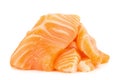 salmon & x28;salmon sashimi& x29; sliced Isolated on white background Royalty Free Stock Photo