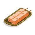 Salmon yakitori on a skewer sesame seeds Royalty Free Stock Photo