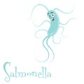 Cartoon Character of Salmonella Bacteria educational vector graphic Royalty Free Stock Photo