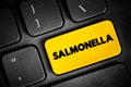 Salmonella is a genus of rod-shaped Gram-negative bacteria of the family Enterobacteriaceae, text button on notepad, concept