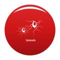 Salmonella icon vector red