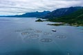 Salmonids Farm aerial 1 Royalty Free Stock Photo