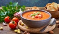 Salmorejo is a traditional Spanish food, especially from Andalusia, whose main ingredients are tomato, bread, pepper, garlic, oil