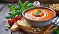 Salmorejo is a traditional Spanish food, especially from Andalusia, whose main ingredients are tomato, bread, pepper, garlic, oil