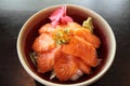 Salmon sushi rice don Royalty Free Stock Photo
