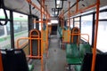 Salon in the Belarusian semi-low-floor city bus of 2006 of the release used by the State unitary enterprise `Mosgortrans`.