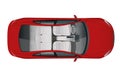 Salon Car sedan view from above, vector illustration