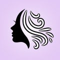 Salon Hair and beauty logo template silhouete woman potrait