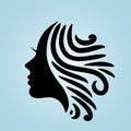 Salon Hair and beauty logo template silhouete woman potrait Royalty Free Stock Photo