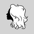 Salon Hair and beauty logo template silhouete woman potrait Royalty Free Stock Photo