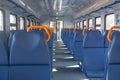 Salon of a modern train Electric Multiple Unit EP3D. It was serving visitors of the 2018 FIFA World Cup Russia and then