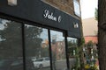 tor, canada - august 14, 2023: salon o franchise chain hair salon storefront sign logo with windows beneath 38 p 17 h