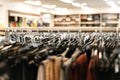 Salon shop. new clothes on hangers in the boutique market Royalty Free Stock Photo