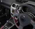 Salon of a sports car. The dashboard and its individual parts. 3D illustration.