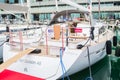 Salone Nautico, Genova, Italy 2017 - close up view of the luxurious boats .