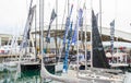 Salone Nautico, Genova, Italy 2017 - close up view of the luxurious boats .