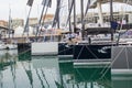 Salone Nautico, Genova, Italy 2017 - close up view of the luxurious boats .