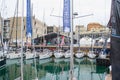 Salone Nautico, Genova, Italy 2017 - close up view of the luxurious boats .