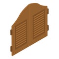 Saloon doors icon, isometric style