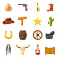 Saloon icons set cartoon vector. Western pub