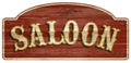 Saloon Wooden Sign Vintage Retro Old West Royalty Free Stock Photo