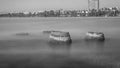 Salou, Tarragona. B/W city of Salou in the horizon