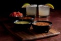 Salsa bowls & mojitos Royalty Free Stock Photo