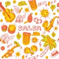 Salsa cuban music and dance illustration with