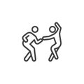 Salsa dancers line icon