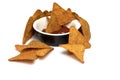 salsa dipping sauce tortilla chips white background Royalty Free Stock Photo