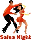 Salsa night poster Royalty Free Stock Photo