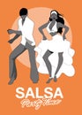 Salsa Party Time. Young couple dancing latin music Royalty Free Stock Photo