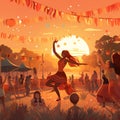 Salsa Sunset: Dancing to the Rhythm of Festival Vibes