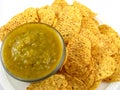 Salsa Verde and Chips Royalty Free Stock Photo