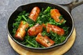 Salsiccia e cime di rapa, sausage and braised tunip greens Royalty Free Stock Photo