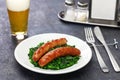 Salsiccia e cime di rapa, sausage and braised tunip greens Royalty Free Stock Photo