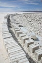 Salt blocks and brick road, Uyuni