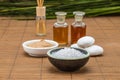 salt bowl, essential oil, mask white stone for health spa material