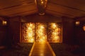 Interior of a rock salt sauna with lights and a variety of gemstones in a resort in Vietnam